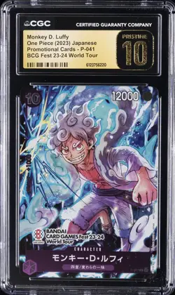 2023 ONE PIECE PROMO CARDS JPN #P-041 MONKEY D. LUFFY CGC 10 PRISTINE - Image 1