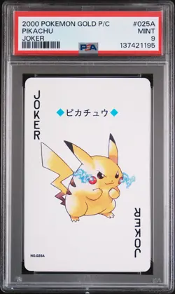 2000 POKEMON GOLD VERSION PLAYING CARDS JOKER #025A PIKACHU PSA 9 - Image 1