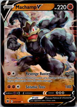 Machamp V 072/189 - Pokemon Astral Radiance Sword & Shield Ultra Rare Card NM - Image 1