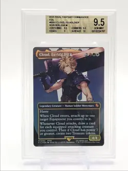 CLOUD, EX-SOLDIER 2025 FINAL FANTASY COMMANDER FOIL BORDERLESS BGS 9.5 Q1404 - Image 1