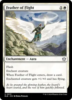 MTG Feather of Flight Bloomburrow U Enchantment Aura NM - Image 2