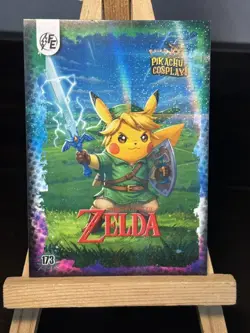 Zelda Pikachu #173 - Galaxy Holo - Electric Pikachu Cosplay Pokemon ZL13 - Image 1