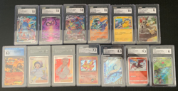 Pokemon TCG Charizard Pikachu Ultra Rare Holo Graded Slab CCG TAG 13 Card Lot - Image 1