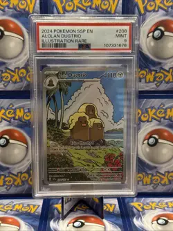 2024 Pokemon Surging Sparks - ALOLAN DUGTRIO - Illustration Rare #208 MINT PSA 9 - Image 4
