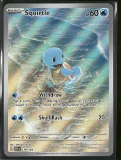 2023 Pokemon Squirtle Illustration Rare Holo 170/165 Scarlet & Violet 151 - Image 1