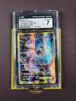 2016 Pokemon Evolutions 103/108 Ultra Rare Holo Mewtwo EX CGC 7 FCJS - Image 1