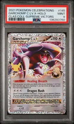 2021 POKEMON CELEBRATIONS CLASSIC COLLECTION #145 GARCHOMP C LV.X-HOLO PSA 9 - Image 1