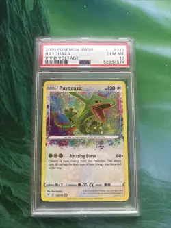 2020 Pokemon SWSH Vivid Voltage #138 Rayquaza Amazing Rare PSA 10 Gem Mint - Image 1