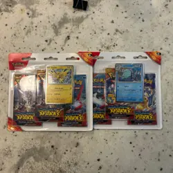 Pokemon TCG Surging Sparks 3 Pack Blister - Zapdos Quagsire Promo - Lot of 2 - Image 1