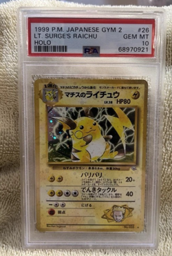 1999 Lt. Surge's Raichu #26 Holo (SWIRL) PSA 10 Pokemon Japanese Gym Challenge - Image 1