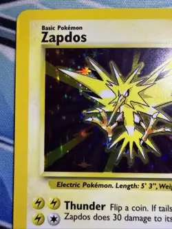 Pokemon Base Set Zapdos 16/102 Unimited Holo Rare - Vintage Pokemon - Image 2