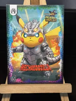 Mechagodzilla (Pikachu) #175 Galaxy Holo Electric Pikachu Cosplay Pokemon ZL13 - Image 1