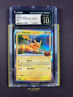 2023 Pokemon Trick Or Trade BOOster 062/193 Holo Pikachu CGC Pristine 10 FCJS - Image 1