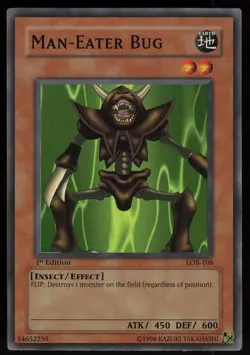 Man-Eater Bug LOB-108 Super Rare GLOSSY 1st Edition Yu-Gi-Oh - Image 1