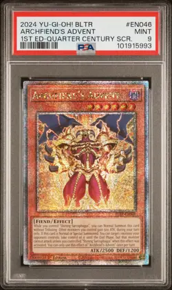 Archfiend's Advent BLTR-EN046 1st Edition QCR Yugioh PSA 9 *993 - Image 1