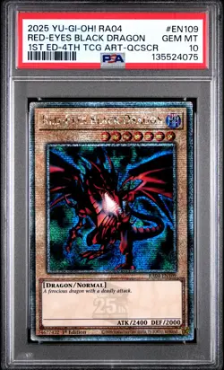 Red-eyes Black Dragon RA04-EN109 1st Edition QCR 4th Yugioh PSA 10 *075 - Image 1