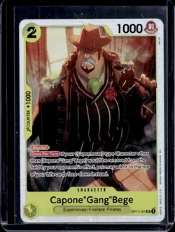 2025 One Piece A Fist of Divine Speed Capone"Gang"Bege Super Rare #OP11-101 - Image 1