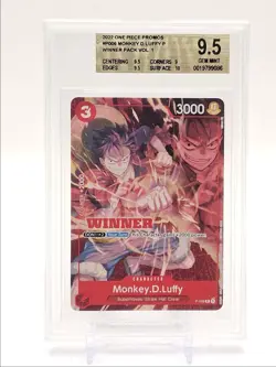 MONKEY D. LUFFY 2022 ONE PIECE PROMOS WINNER PACK VOL. 1 P-006 BGS 9.5 Q1404 - Image 1