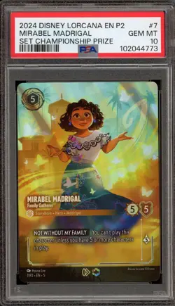 Disney Lorcana Mirabel Madrigal Set Championships Top Prize Promo 7/P2 PSA 10 - Image 1