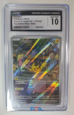 Pokemon 151 Pikachu 173/165 Scarlet & Violet Holo CGC Gem Mint 10 Rare Card 🔥 - Image 1