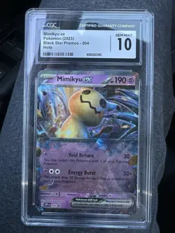 Pokemon Mimikyu ex Promo Holo 190HP Card 004 Scarlet & Violet CGC Gem Mint 10 - Image 1
