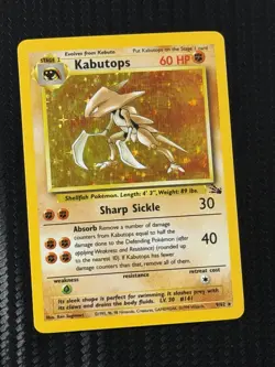 Pokemon TCG Kabutops Holo Rare Card 9/62 Fossil Unlimited 1999 Vintage LP - Image 1