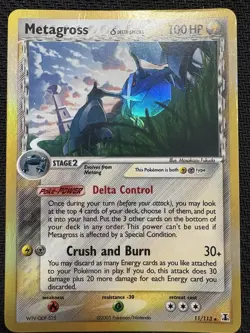 Pokemon TCG Metagross EX Delta Species Holo Rare 11/113 HP 2005 Vintage Card - Image 1