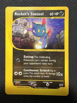 Pokemon TCG Rocket’s Sneasel Promo Best Collection 5 Vintage 2002 Rare Card HP - Image 1