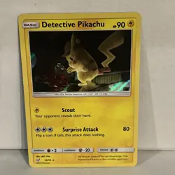 Detective Pikachu Pokemon Card - Detective Pikachu 10/18 - Holo Rare - Image 1