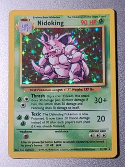 Pokemon Card TCG Nidoking Base Set 11/102 Holo Rare 1999-2000 Wizards Stage 2 LP - Image 1