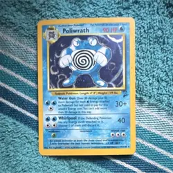 Pokemon TCG Poliwrath Base Set Holo Rare 13/102 90 HP 1999 Card Stock - Image 1
