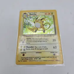 Pokemon TCG Raichu Holo Rare Base Set 14/102 WOTC 1999 Vintage Holo Card - Image 2