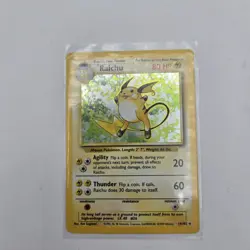 Pokemon TCG Raichu Holo Rare Base Set 14/102 WOTC 1999 Vintage Holo Card - Image 3