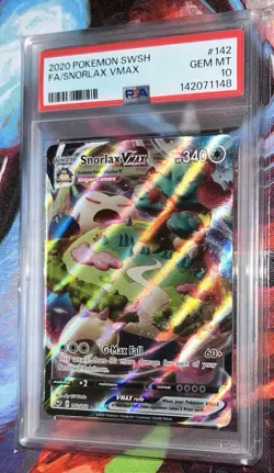 Snorlax VMAX 142/202 SWSH01 Sword & Shield Holo Card PSA 10 - Image 1