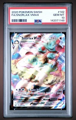 Snorlax VMAX 142/202 SWSH01 Sword & Shield Holo Card PSA 10 - Image 2