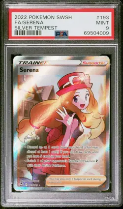 PSA 9 Serena 193/195 Silver Tempest Full Art Trainer Pokemon Card 2022 SWSH - Image 1