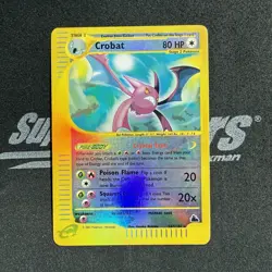 Pokemon Crystal Crobat Reverse Holo E Reader Card 147/144 Skyridge Near Mint NM - Image 1