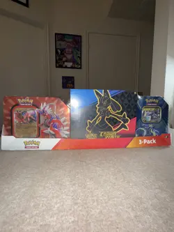 POKEMON Trading Cards TCG Costco 3 Pack Bundle CROWN ZENITH ETB + 2TINS NEW SEAL - Image 1