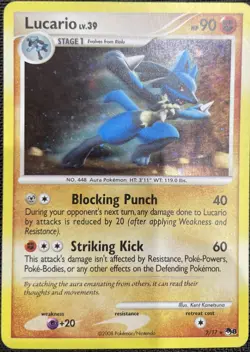 Lucario 2/17 Pop Series 8 Holo Rare Lv. 39 Pokemon Card 2008 - MP - Image 1