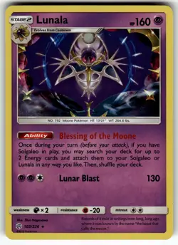 Lunala 102/236 SM - Cosmic Eclipse LP Pokemon Card TCG - Image 1