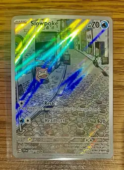 Pokemon TCG Slowpoke Scarlet & Violet Base Set Holo Illustration Card 204/198 - Image 1