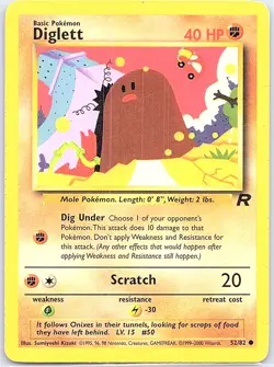 Diglett 52/82 Non Holo Team Rocket - Pokemon Card - LP - Image 1