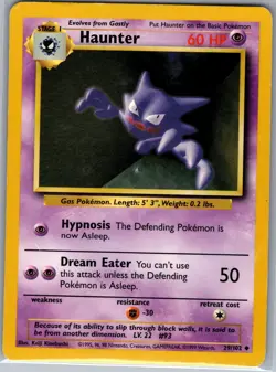 Haunter 29/102 Non Holo Base Set - Pokemon Card - MP - Image 1