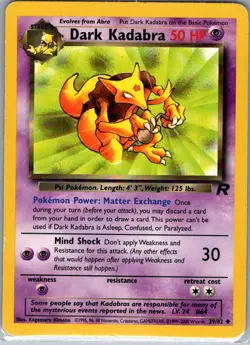 Dark Kadabra 39/82 Non Holo Team Rocket - Pokemon Card - LP - Image 1