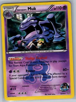 Team Aqua's Muk 8/34 Holo Double Crisis - Pokemon Card - NM - Image 1
