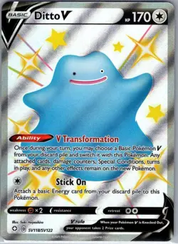 Ditto V SV118/SV122 Shining Fates: Shiny Vault - Pokemon Card - NM - Image 1