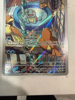 Squirtle 148/142 sv2a: Pokemon Card 151 Illustration Rare Full Art Holo Basic - Image 3