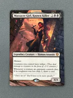 Massacre Girl Known Killer MTG Lorwyn Eclipsed Hand Painted Extended Altered Art - Image 1