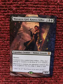 Massacre Girl Known Killer MTG Lorwyn Eclipsed Hand Painted Extended Altered Art - Image 2