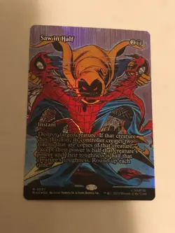 magic the gathering Spider-Man’s Saw in Half Borderless Foil Near Mint - Image 1